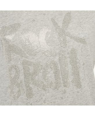 Women's Grey Jersey Skinny Rnr Strass Top