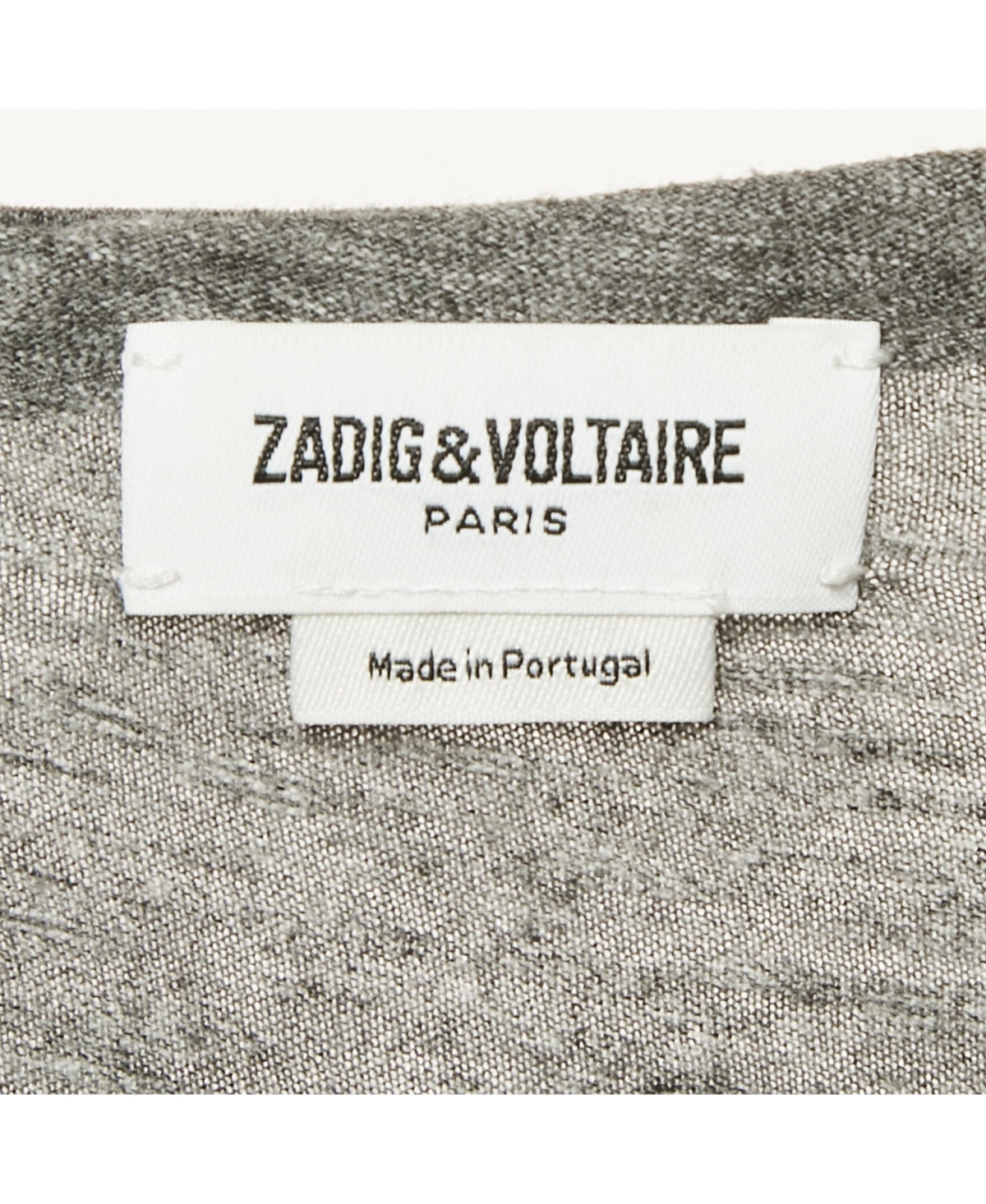 Pre-Owned Zadig & Voltaire Women's Grey Flocked Jersey Walk Chine Rock T-Shirt