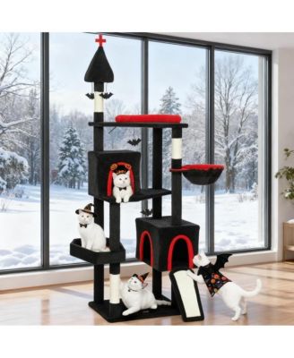 78" Cat Tree Cat Tower with Coffin Bed
