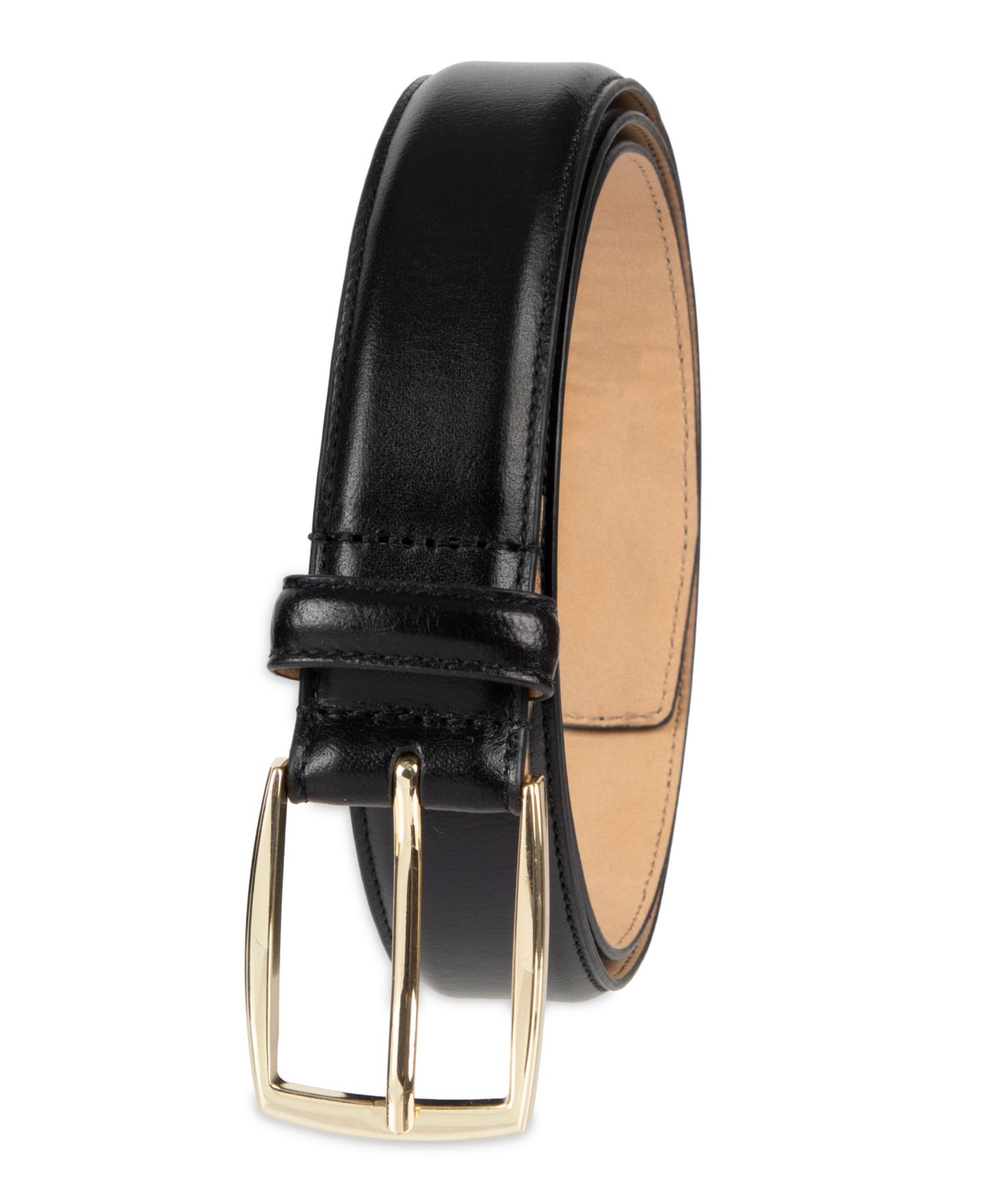 Мужской ремень Club Room 32MM Luxury Pebbled Leather Belt, цвет: Чёрный — фото 3