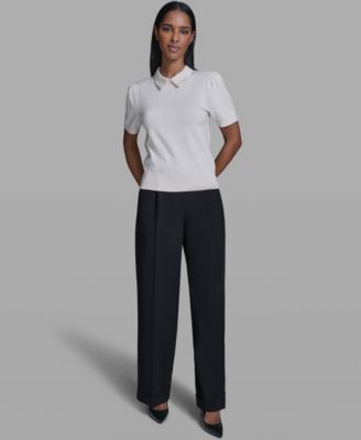 Women's Satin-Collared Sweater