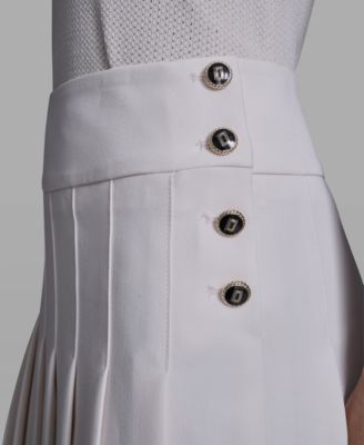 Women's Woven Knee Length Pleated Skirt