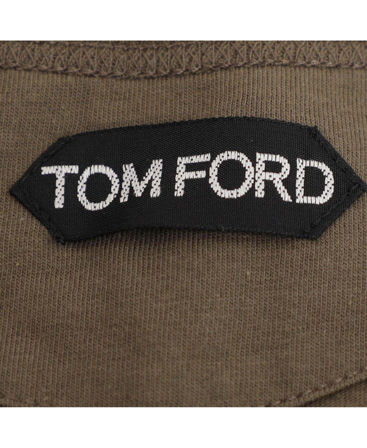 Pre-Owned Tom Ford Men's Olive Green Cotton Knit Henley T-Shirt