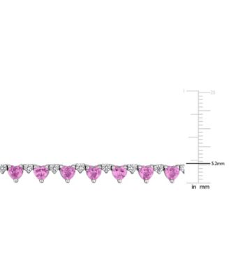 Lab Grown Sapphire (17 ct. t.w.) and Lab Grown White Sapphire (2-1/3 ct. t.w.) Heart Necklace in Sterling Silver