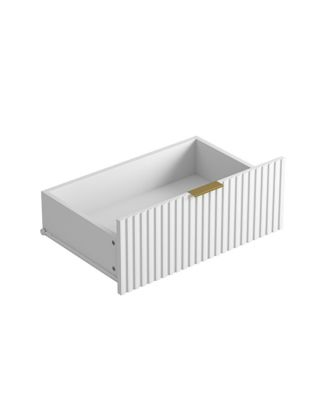  Modern 8-Drawer Dresser, 47.2" Wide White Wood Chest with Gold Handles
