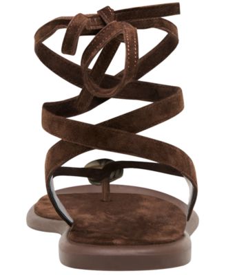 Women's Judy Lace-Up Ankle Wrap Embellished Flat Sandals