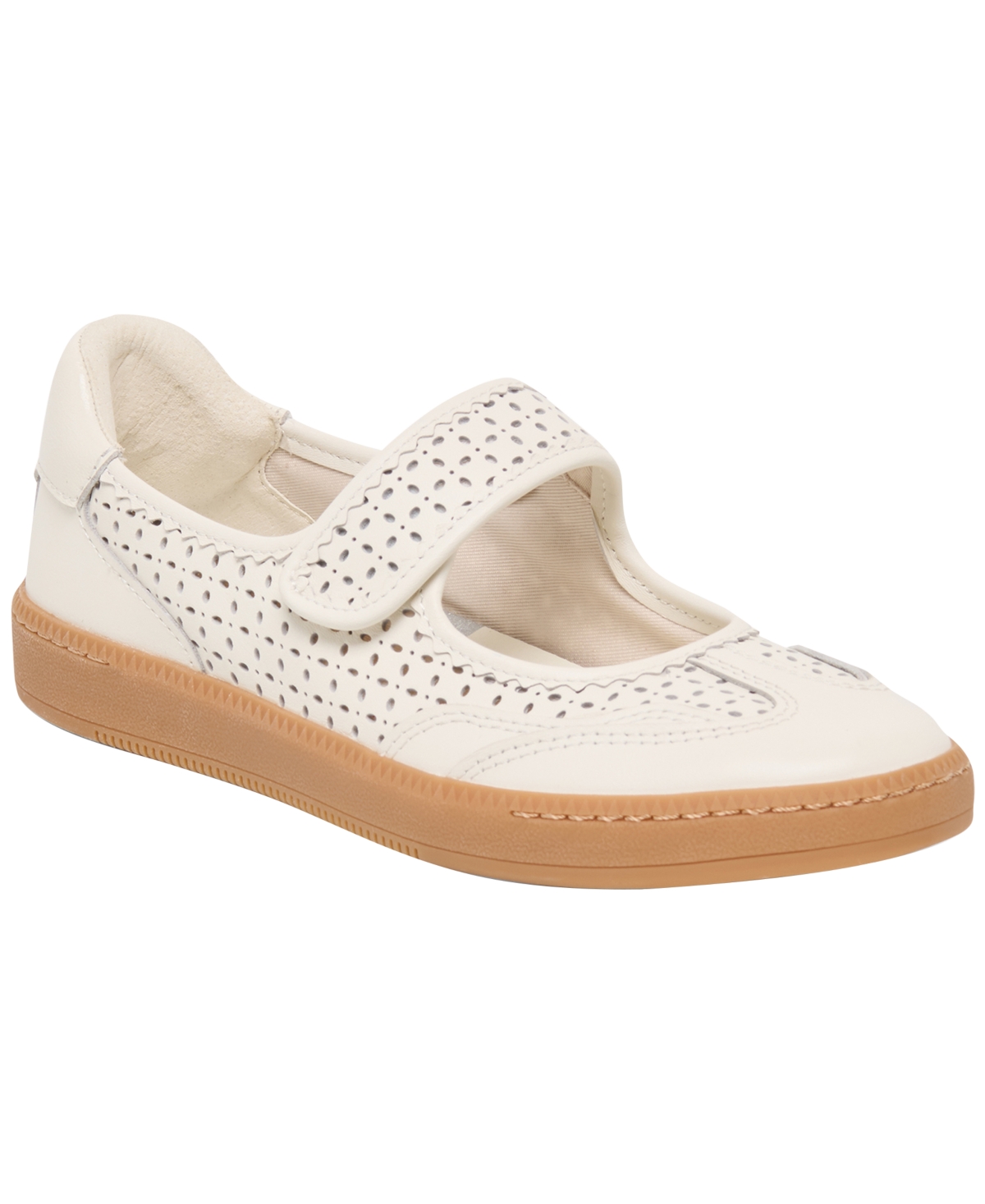 Dolce Vita Women's Nanet Round Toe Mary Jane Sneakers - White Perforated Leather