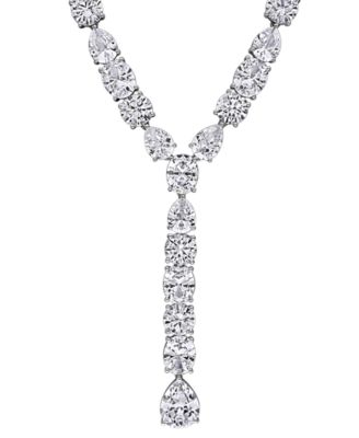 White Sapphire (118 ct. t.w.) Lariat Necklace in Sterling Silver