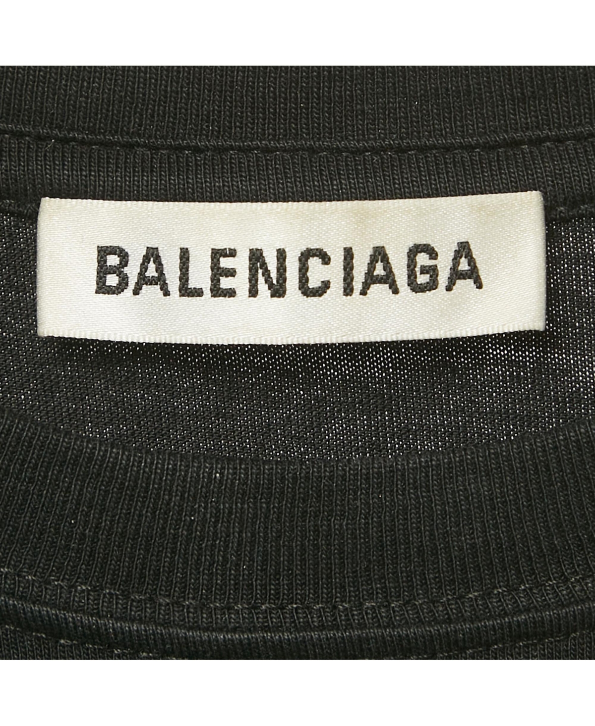 Pre-Owned Balenciaga Men's Black Logo Printed Cotton Knit Oversized T-Shirt