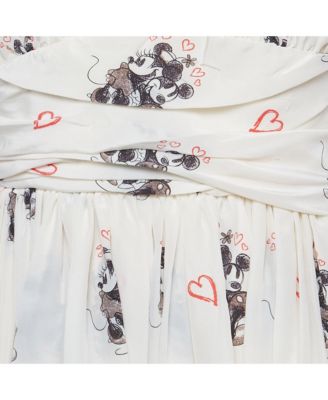 Women's Mouse Print Silk Halter Neck Dress