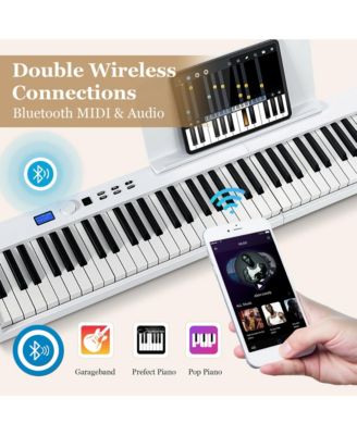 88-Key Folding Electric Piano Keyboard Semi Weighted Full Size MIDI Toy