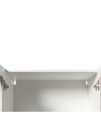 Wall Cabinet with Arched Glass Door and Adjustable Shelves