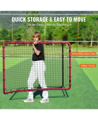 Baseball/Softball Rebounder Net, 4' x 5.5', Pitchback Trainer w/ Target, All-Angle Fielding Practice