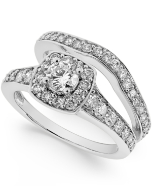 image of Diamond Frame Bridal Set (1-1/4 ct. t.w.) in 14k Yellow or White Gold