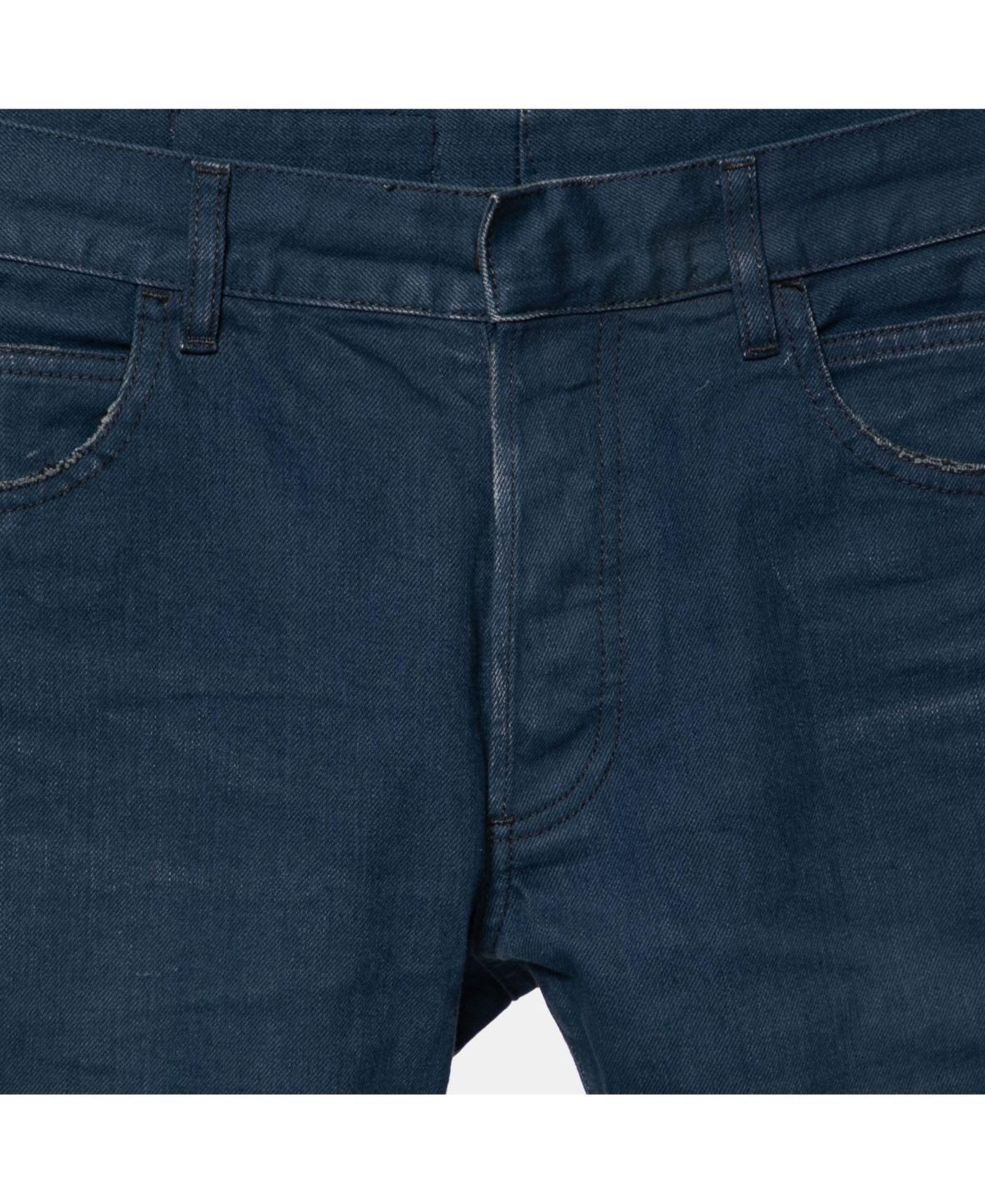 Pre-Owned Balmain Men's Blue Denim Frayed Edged Shorts