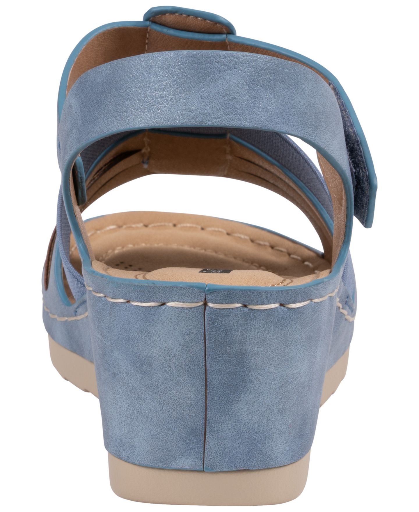 Женские сандалии GC Shoes Yuna Strappy Round Toe Wedge, цвет: Синий — фото 3