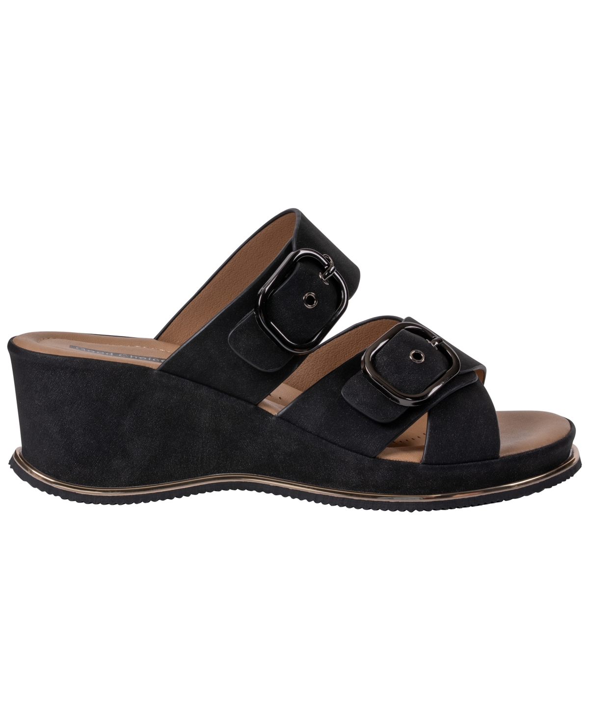 Gc Shoes Women's Olana Buckle Round Toe Wedge Sandals