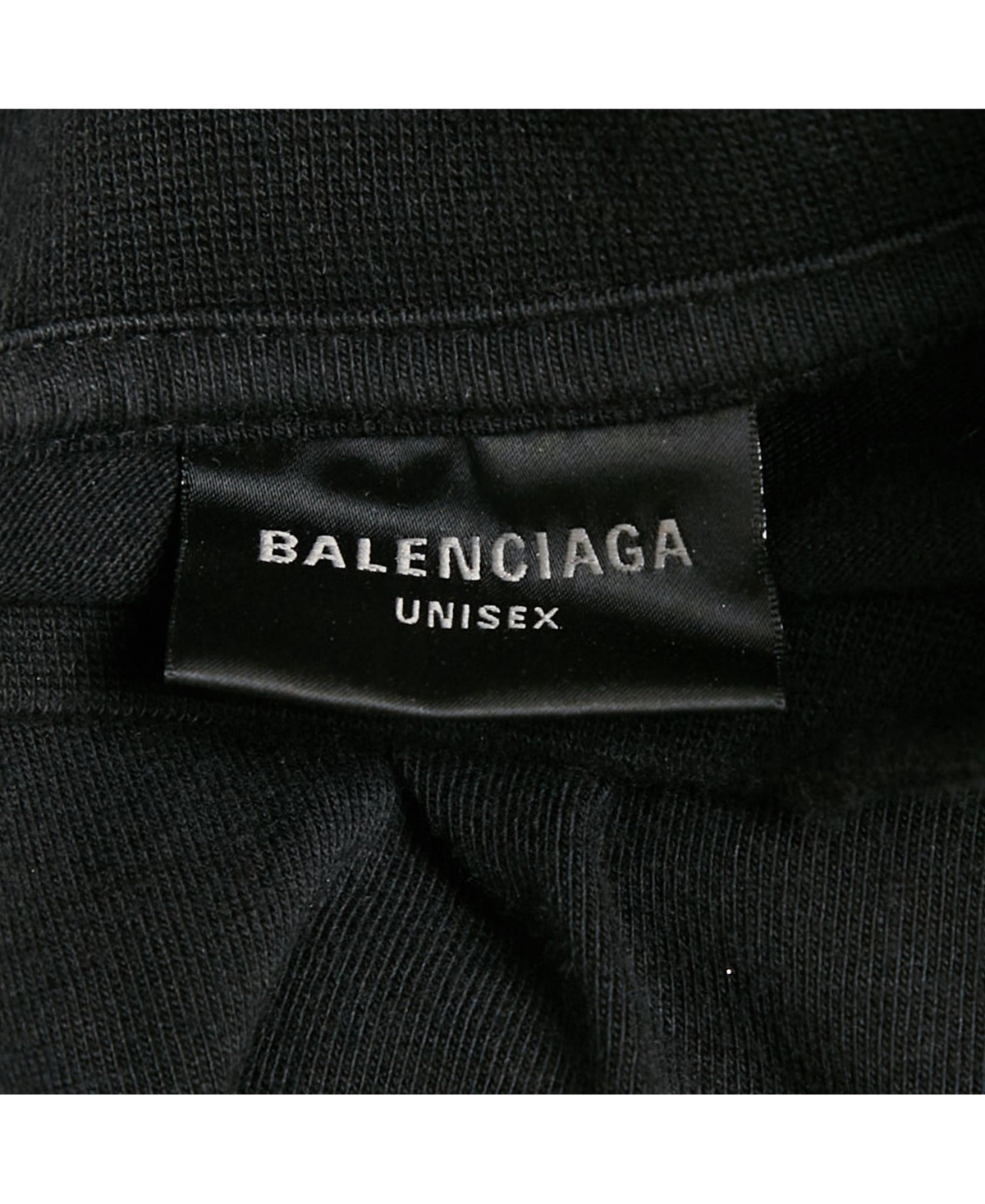 Pre-Owned Balenciaga Men's Unisex Black Brand Website Embroidered Cotton Distressed Sweatshirt