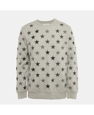 Men's Grey Star Embroidery Cotton Sweatshirt