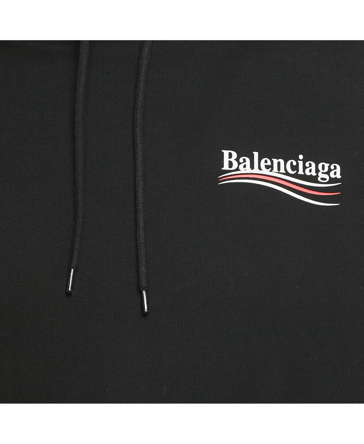 Pre-Owned Balenciaga Men's Black Logo Print Cotton Oversize Hoodie