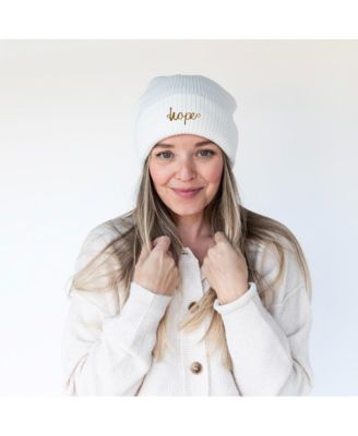 Women's Classic Ribbed Knit Beanie - Ivory