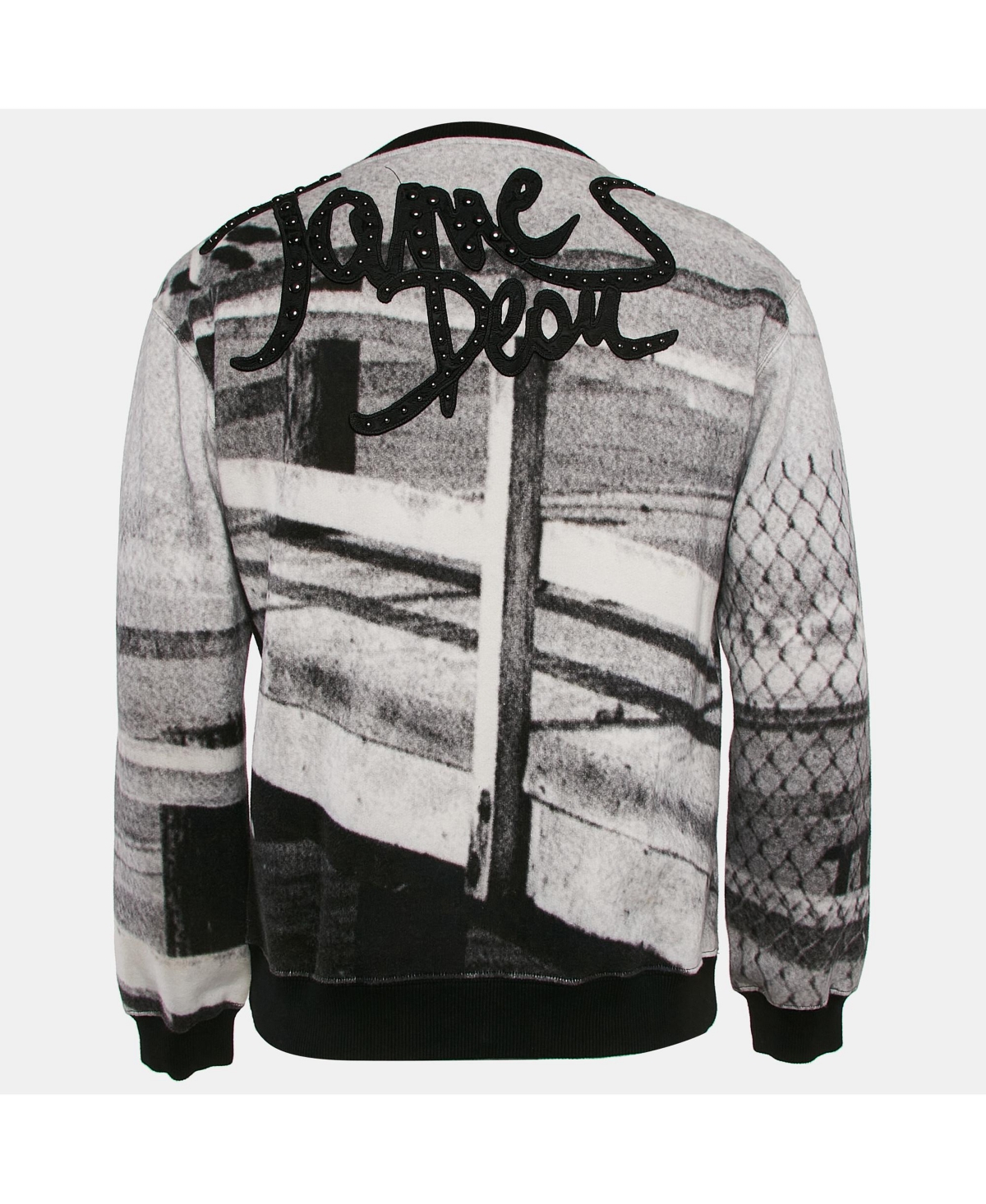 Pre-Owned Dolce & Gabbana Men's Grey James Dean Print Cotton Applique Detail Sweatshirt