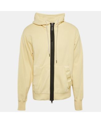 Men's Yellow Cotton Hooded Jacket