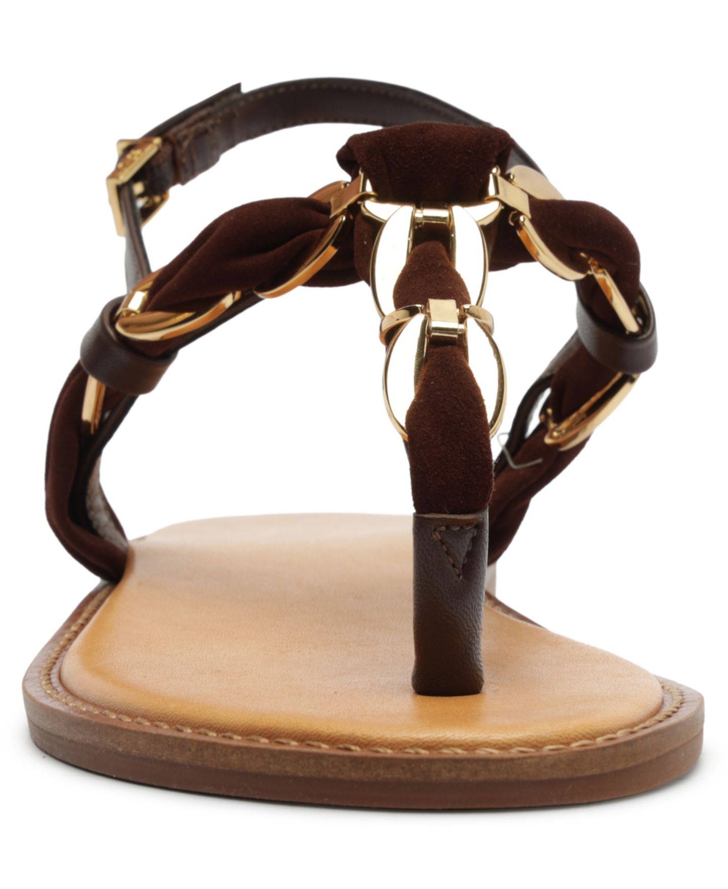 Женские сандалии Schutz Camellia Round Toe Flat, цвет: Коричневый — фото 9