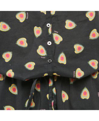 Women's Black Call Print Cotton Coeur Playsuit