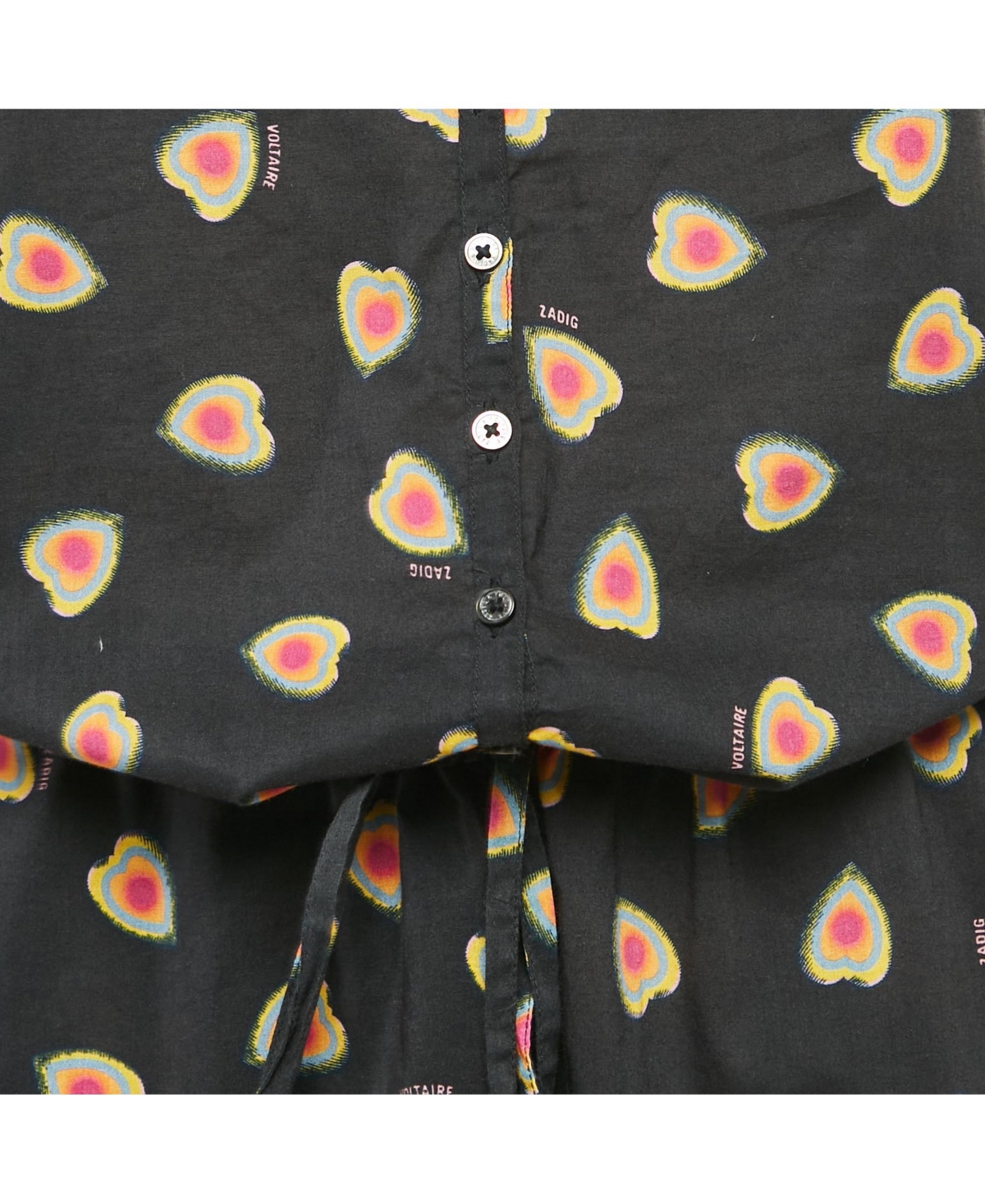 Pre-Owned Zadig & Voltaire Women's Black Call Print Cotton Coeur Playsuit