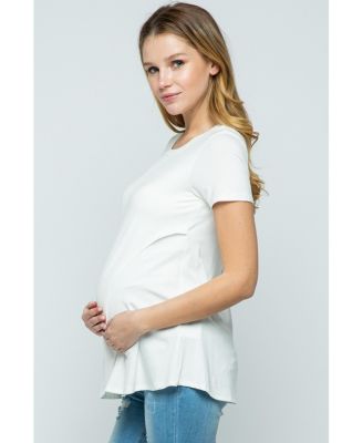 Maternity Short Sleeve Layered Wrap Nursing Top