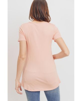 Maternity Short Sleeve Layered Wrap Nursing Top