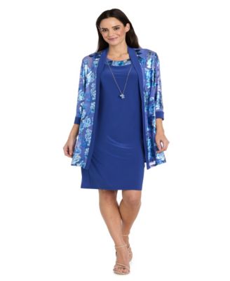 Plus Size Foil Print Jacket Dress
