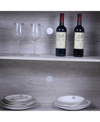 Elegant sideboard with 2 acrylic mirrored doors, laminate & MDF