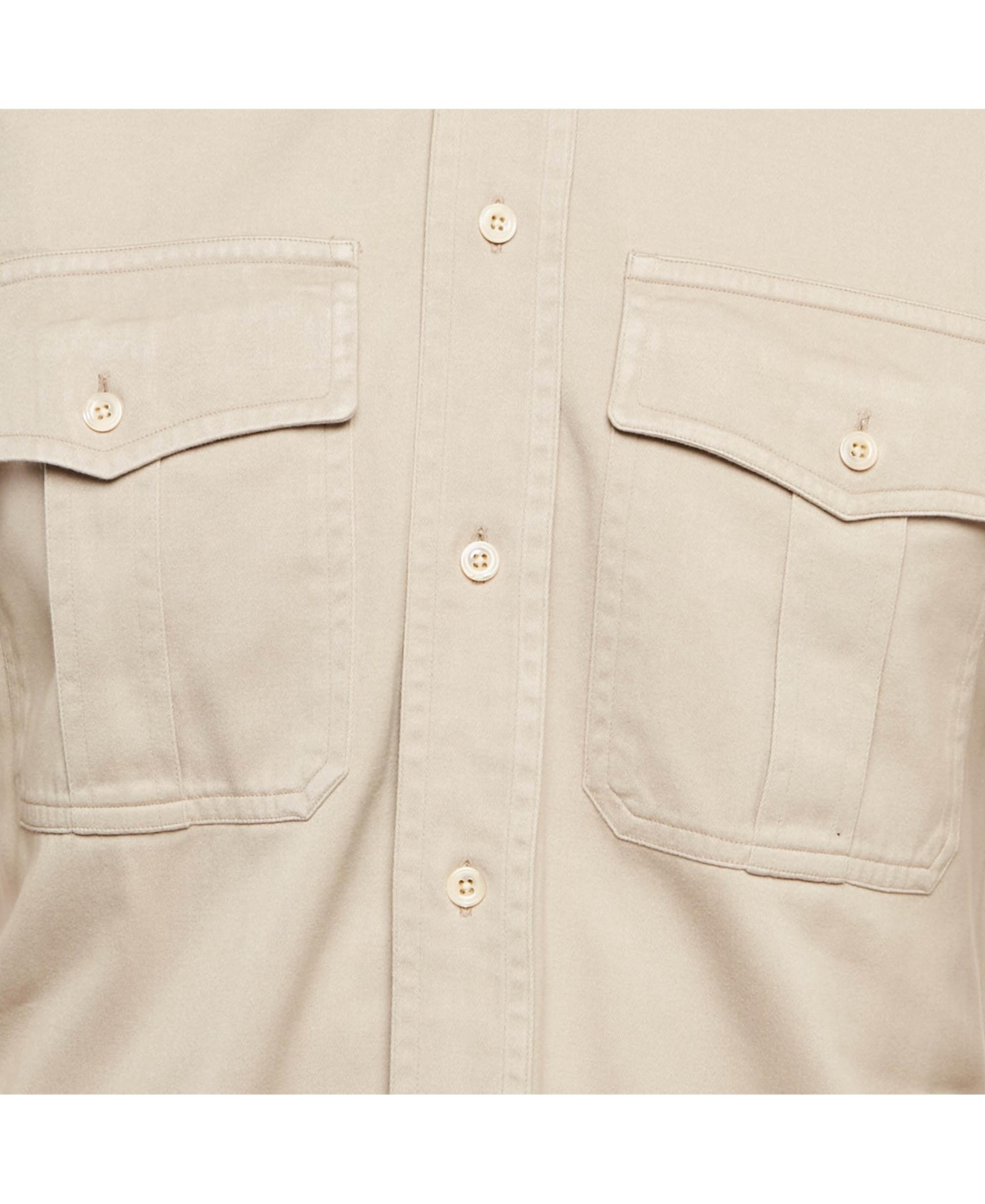 Pre-Owned Tom Ford Men's Beige Cotton Long Sleeve Shirt