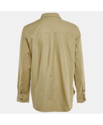 Men's Beige Cotton Raw Edge Shirt