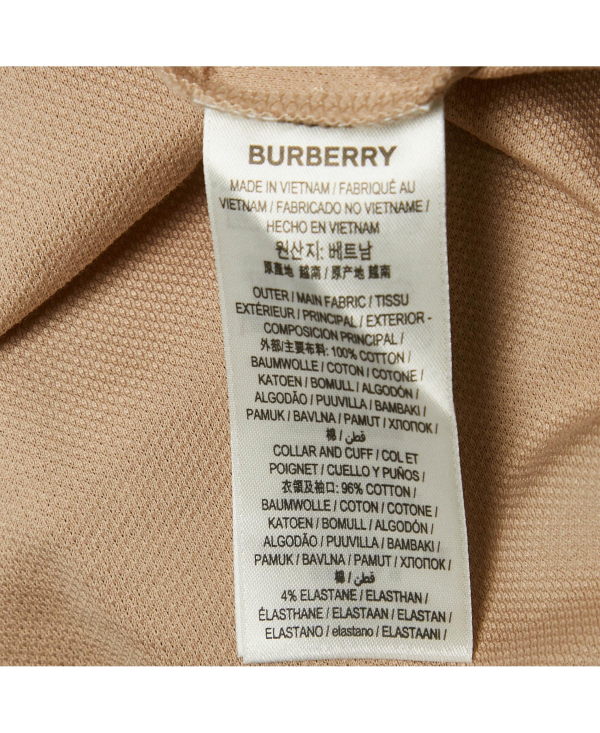 Pre-Owned Burberry Men's Beige Cotton Pique Polo T-Shirt