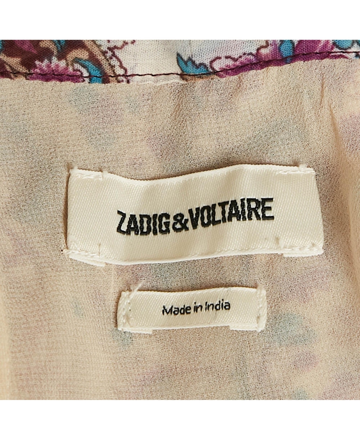 Pre-Owned Zadig & Voltaire Women's Purple Floral Printed Chiffon Embellished Detail Midi Skirt