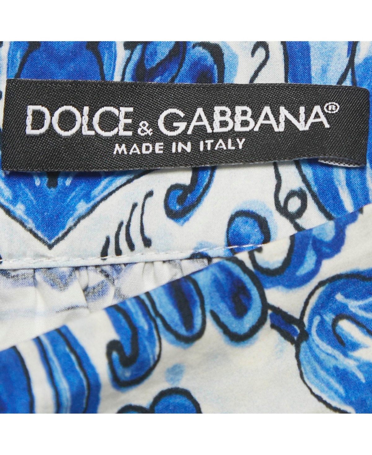 Pre-Owned Dolce & Gabbana Women's Blue/white Majolica Print Pleated Maxi Skirt