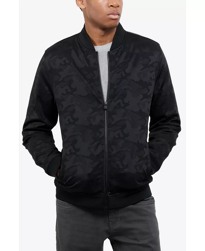 Men's Jacquarded Camouflage Bomber Jacket - thumbnail 5