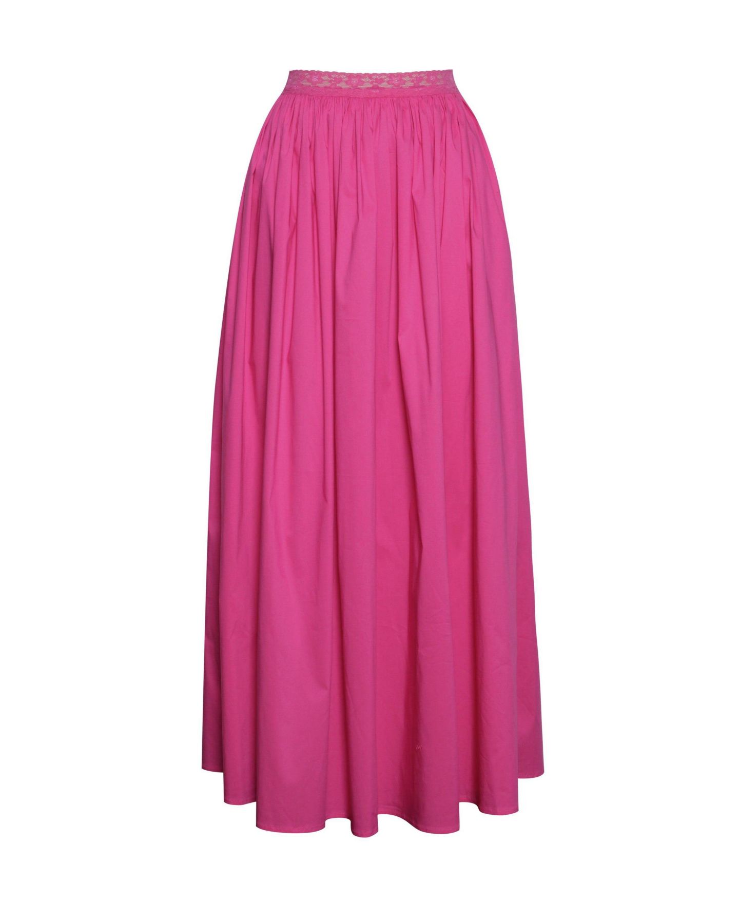 Женская юбка Miss Circle Martha Fuchsia Cotton Poplin Maxi Skirt With Lace Trim, цвет: Фуксия — фото 8