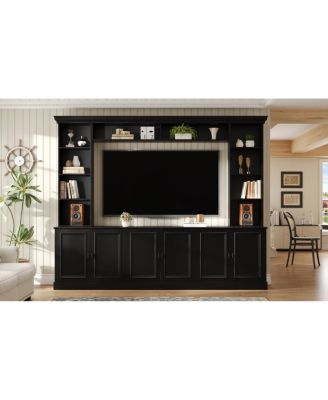 Elegant 4-Piece Entertainment Center with Bookshelf & TV Stand