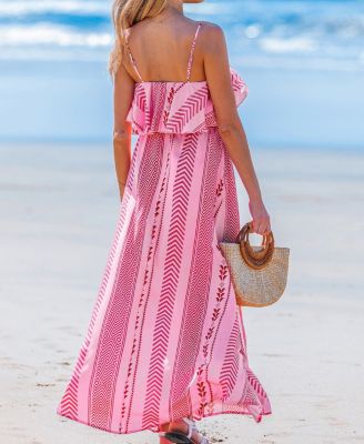 Women's Sunset Fantasy Geo Maxi Beach Dress