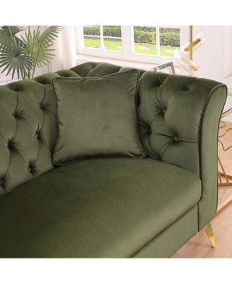 Chesterfield Stanford Sofa, Tufted, Trinkled Fabric, Loveseater
