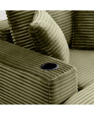 52.4" Boneless Chaise Lounge Indoor Oversized Cloud-Like Cozy Modular 3-in-1 Sofa Bed, Green