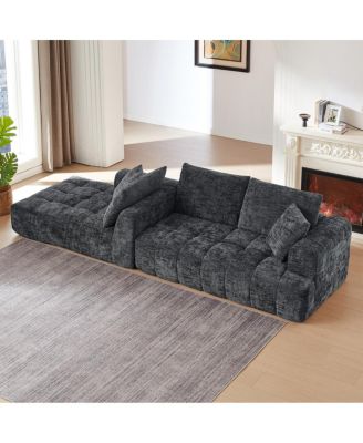 Chenille L-Shape Luxury Sectional Oversized Sofa, Minimalist Design, Comfy Sleeper Couch