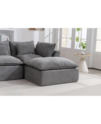 Cloud Couch Oversized Modular Sectional Sofa, 3-Seat with Ottoman