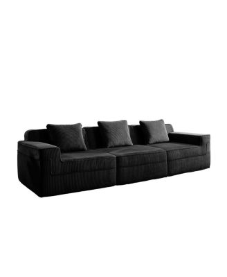 Modular 3 Seat Boneless Sofa, Cloud Sectional Couch with Deep Seat