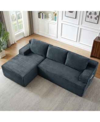 Streamdale L-Shaped Cloud Sectional Sofa, Deep Seat, Modular Sleeper, Dark Gray