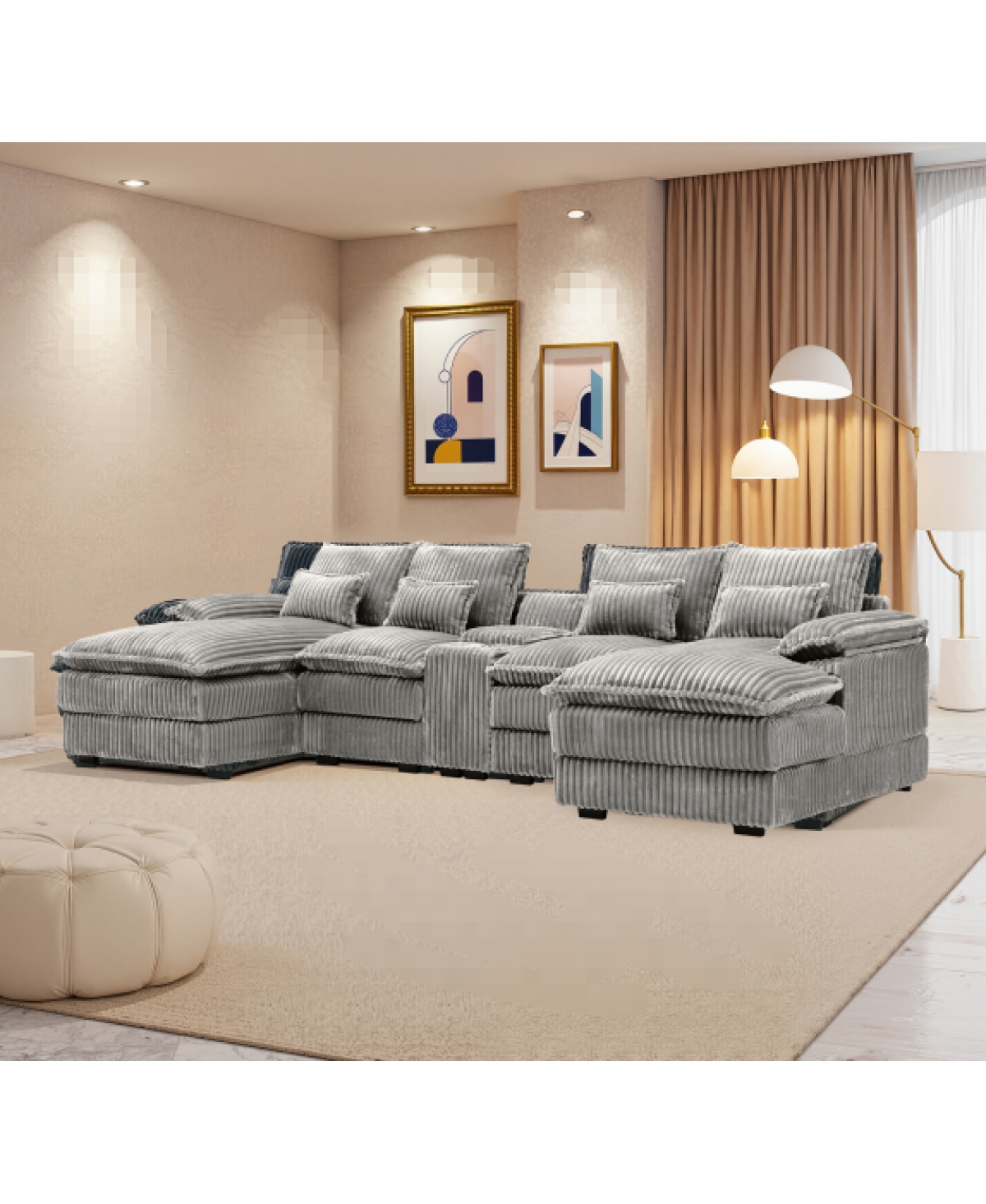 Streamdale Furniture 120" 5-piece U-shaped sofa w/ console